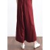 2019 autumn original design literary retro tie irregular wide leg casual burgundy pants