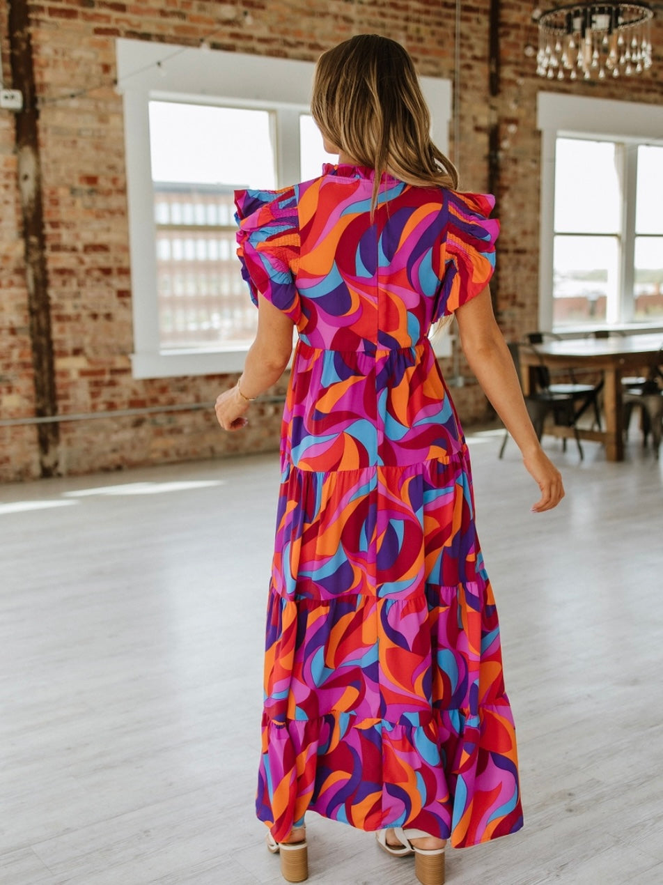 Vivid Cascade Maxi Dress Vivid Cascade Maxi Dress