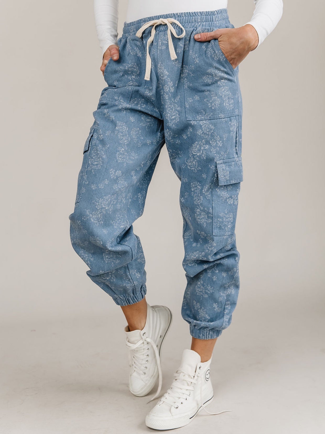 Floral Denim Jogger Floral Denim Jogger