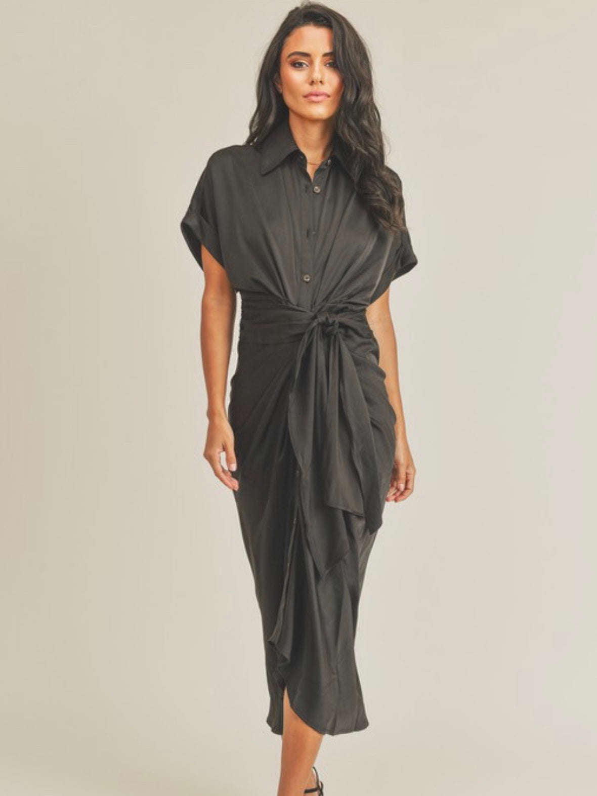 Tie Front Shirt Dress Tie Front Shirt Dress