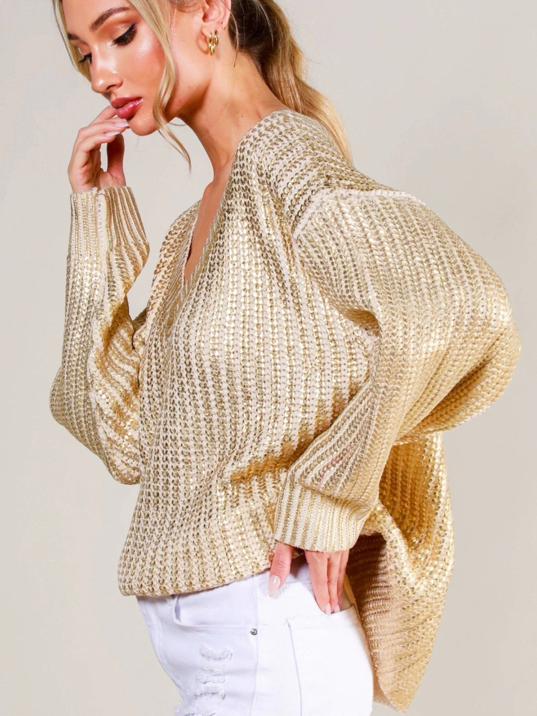 Metallic Gold Sweater Metallic Gold Sweater