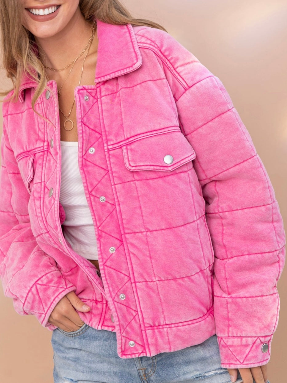 Stone Washed Quilted Jacket