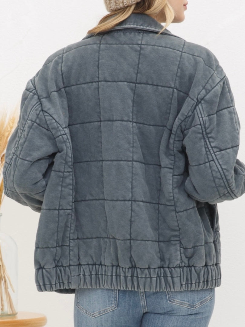 Stone Washed Quilted Jacket