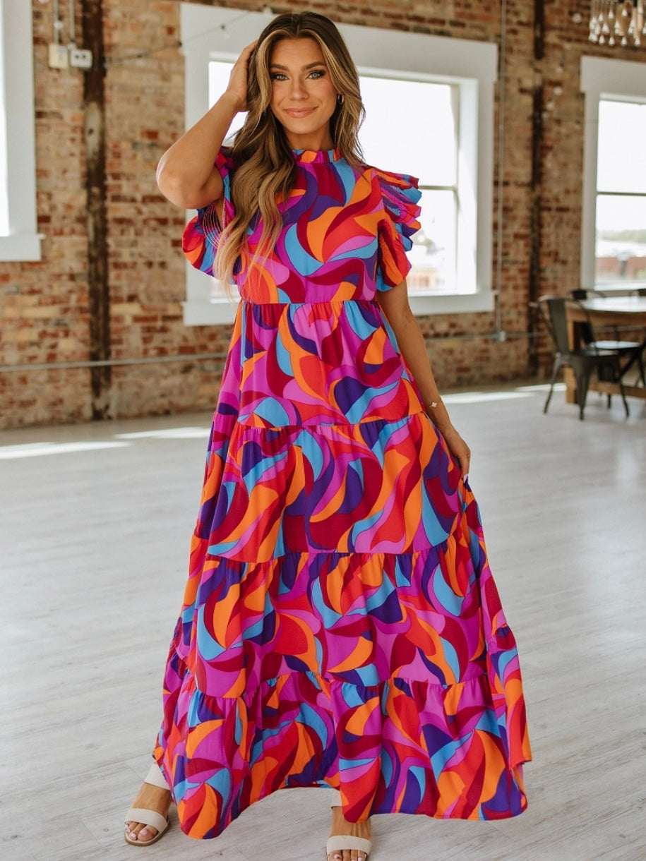 Vivid Cascade Maxi Dress Vivid Cascade Maxi Dress