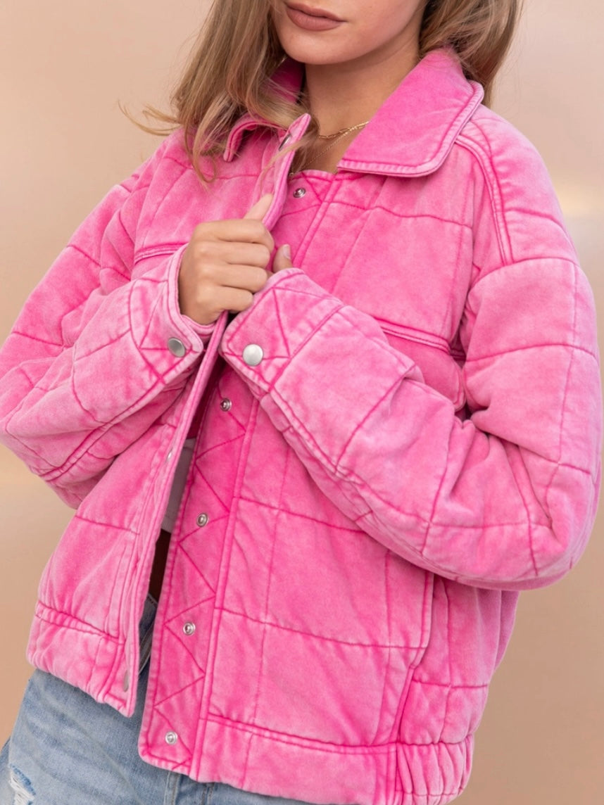 Stone Washed Quilted Jacket