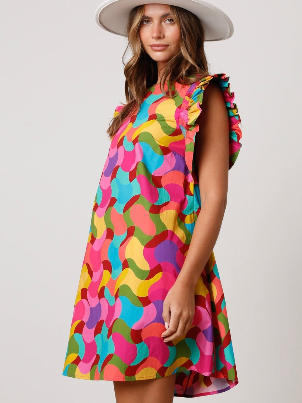 Chroma Wave Shift Dress