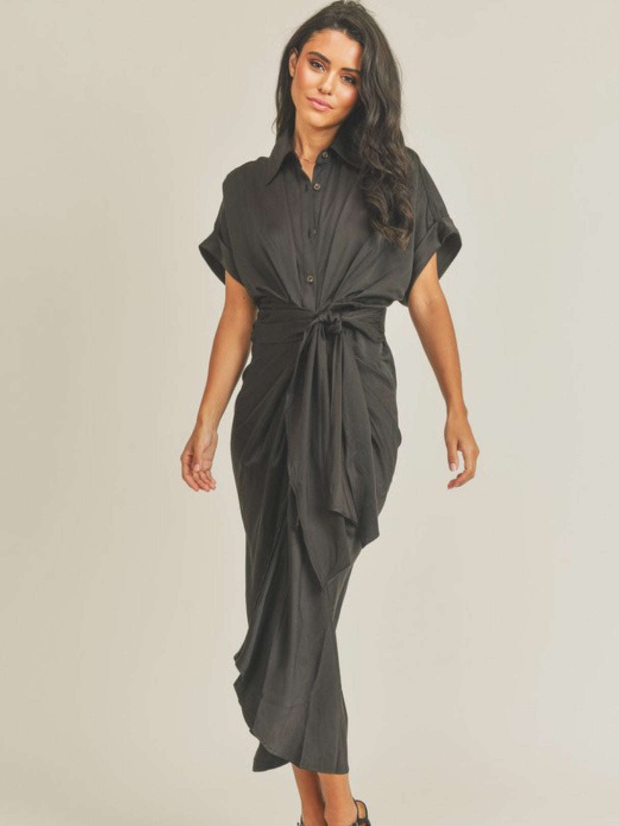 Tie Front Shirt Dress Tie Front Shirt Dress