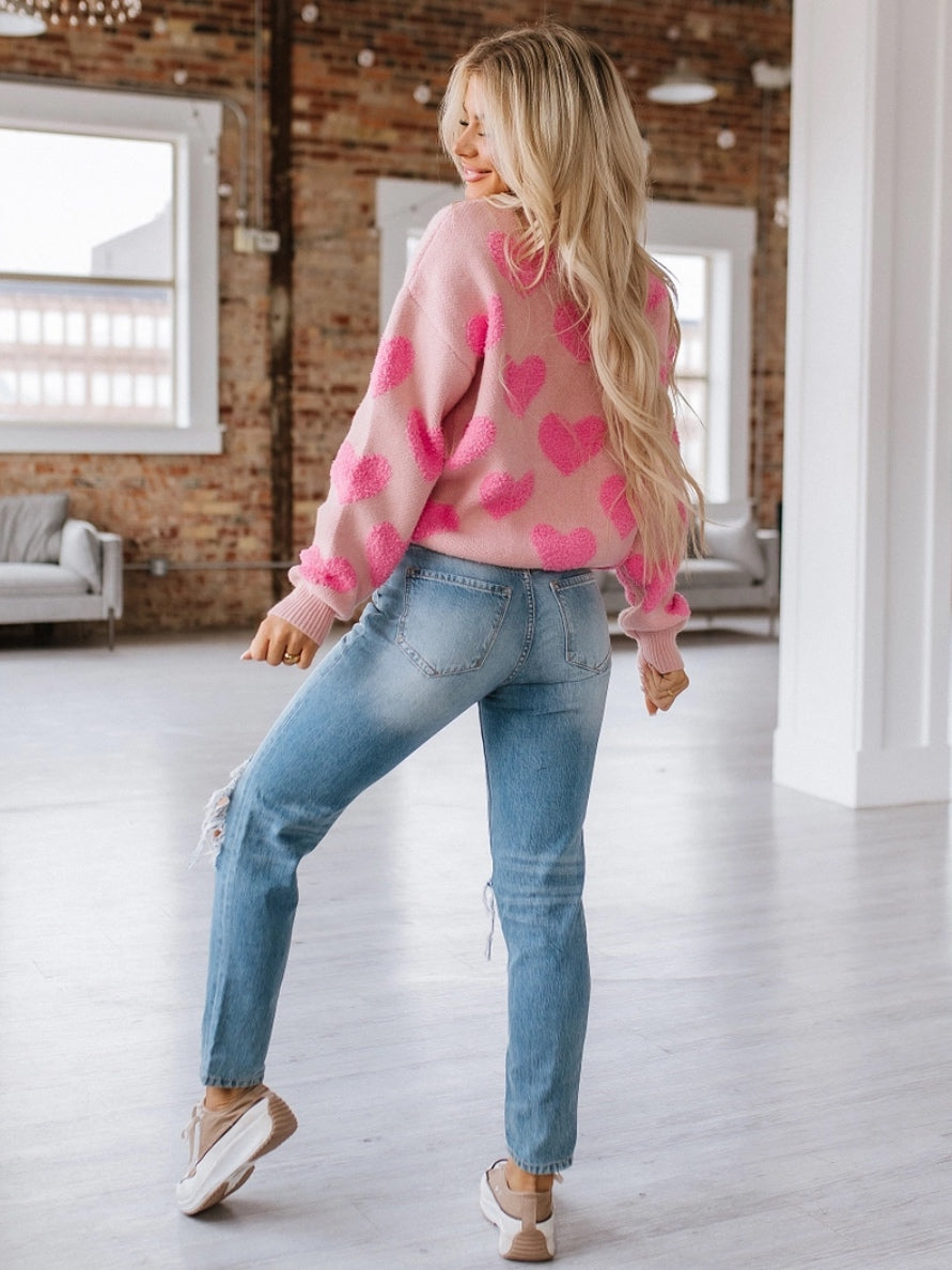 Fuzzy Heart Sweater