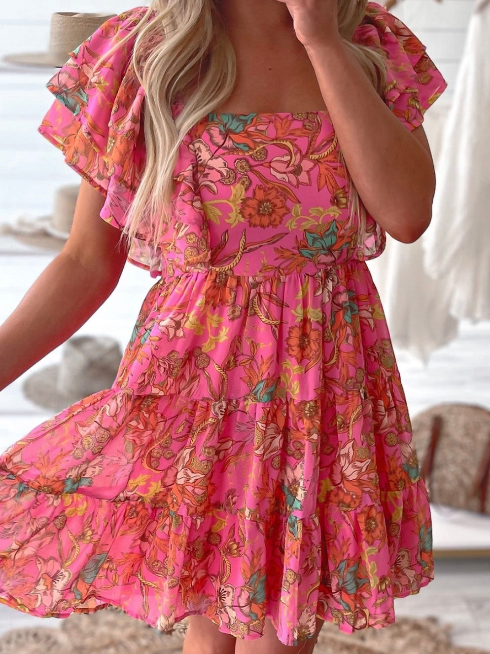 Crete Ruffle Sleeve Dress Crete Ruffle Sleeve Dress