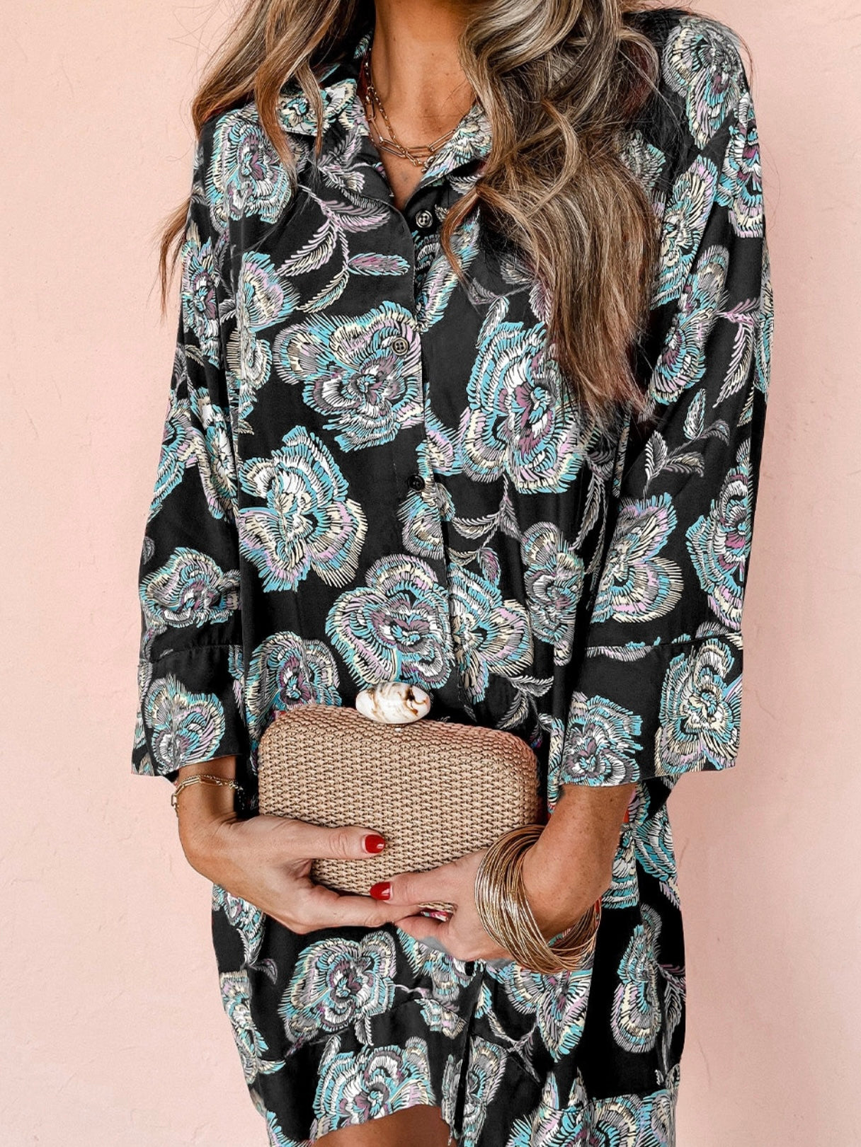 The Black Mandarin Shirt Dress The Black Mandarin Shirt Dress