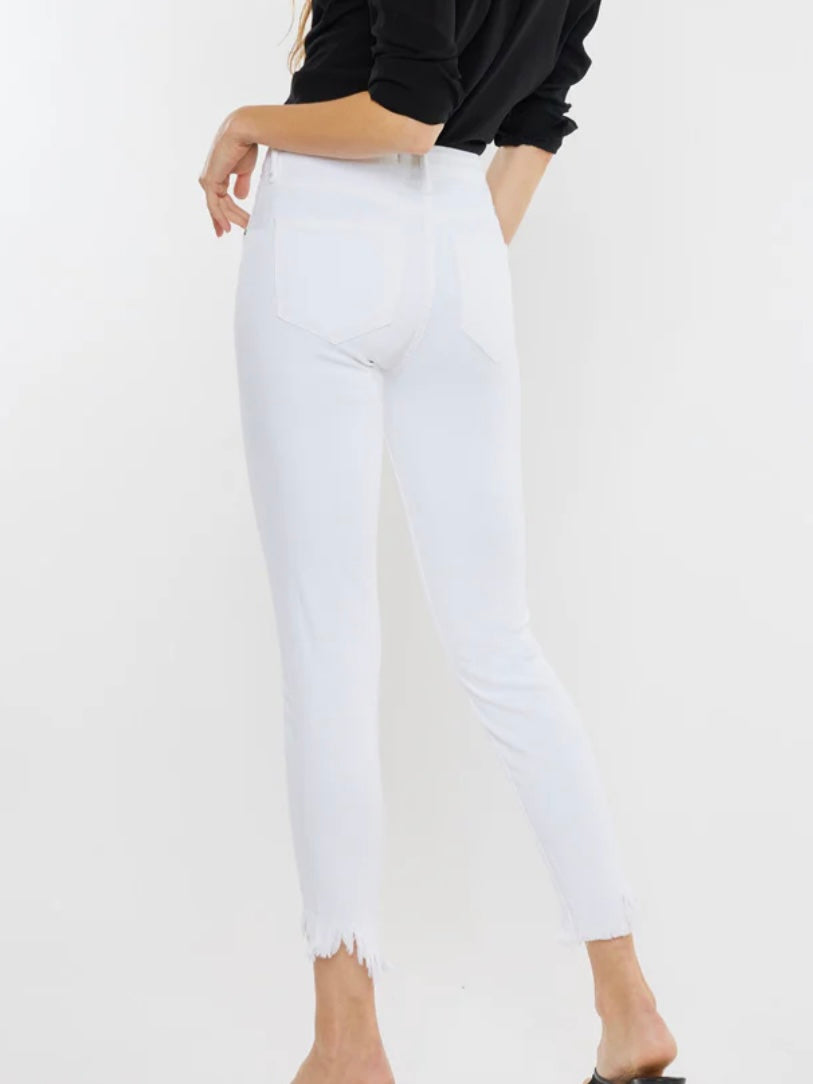 Kancan White Raw Hem Jeans Kancan White Raw Hem Jeans