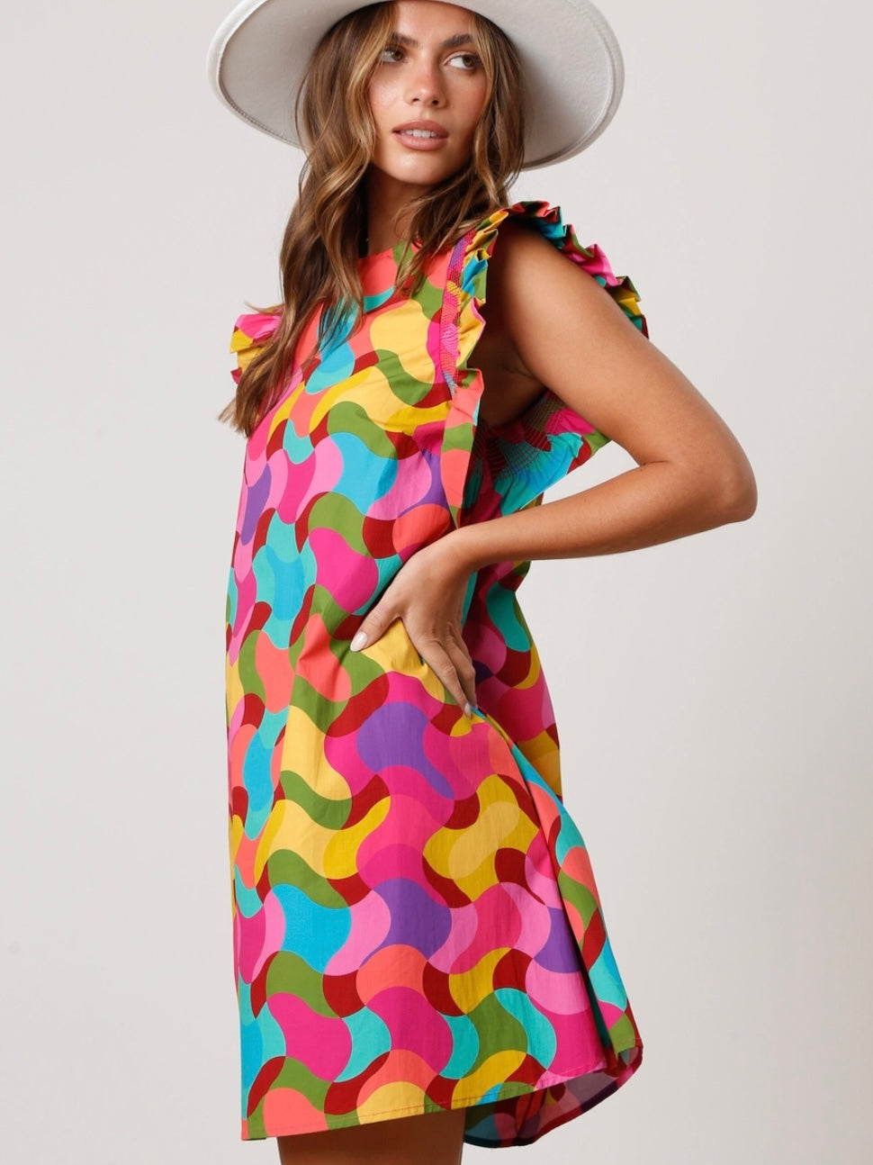 Chroma Wave Shift Dress
