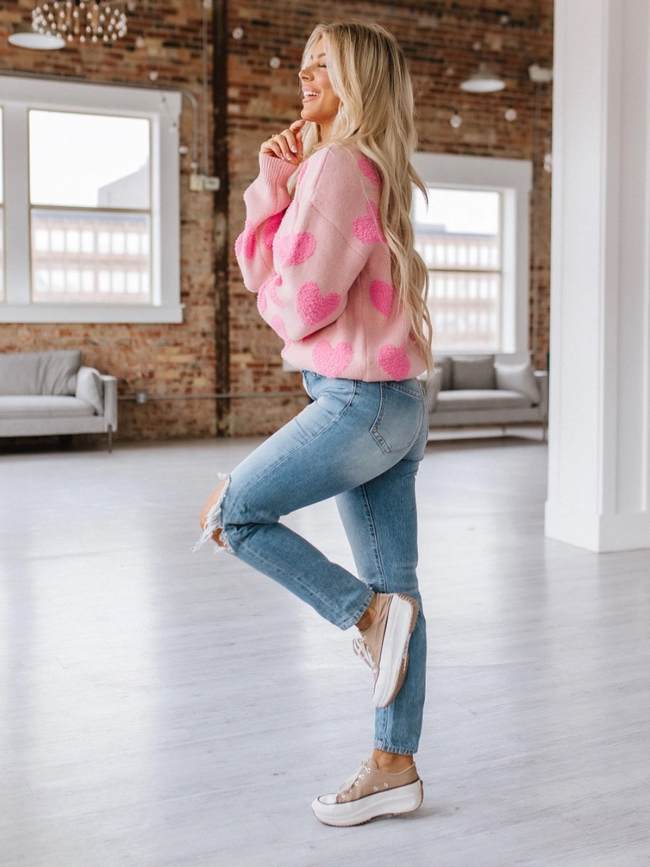 Fuzzy Heart Sweater
