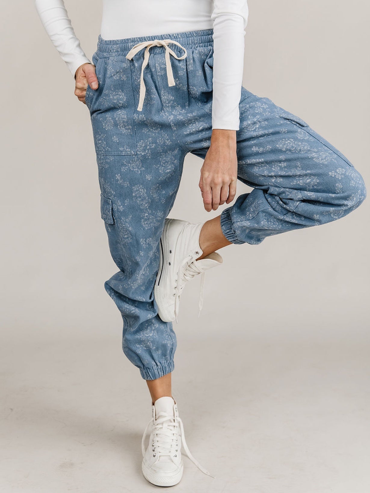 Floral Denim Jogger Floral Denim Jogger