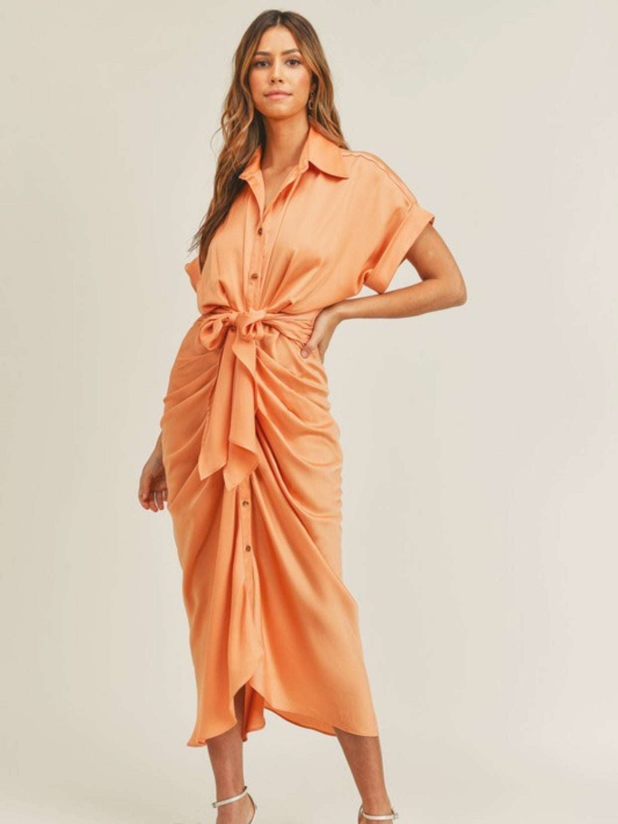 Tie Front Shirt Dress Tie Front Shirt Dress