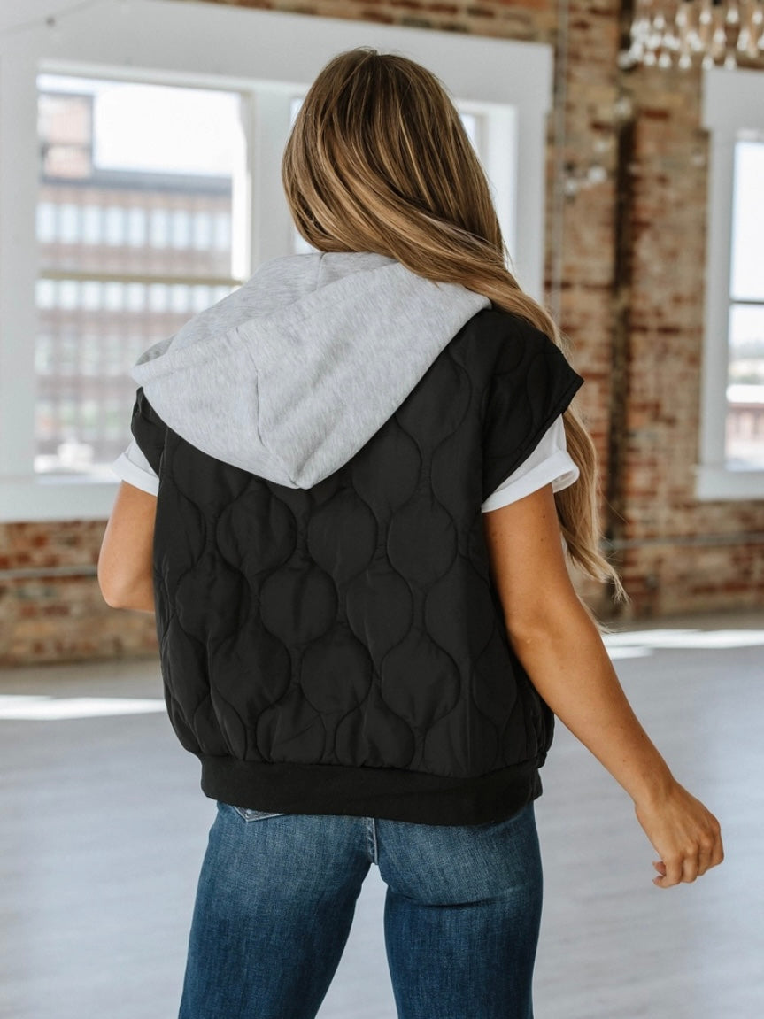 Quinn Quilted Hooded Vest Quinn Quilted Hooded Vest