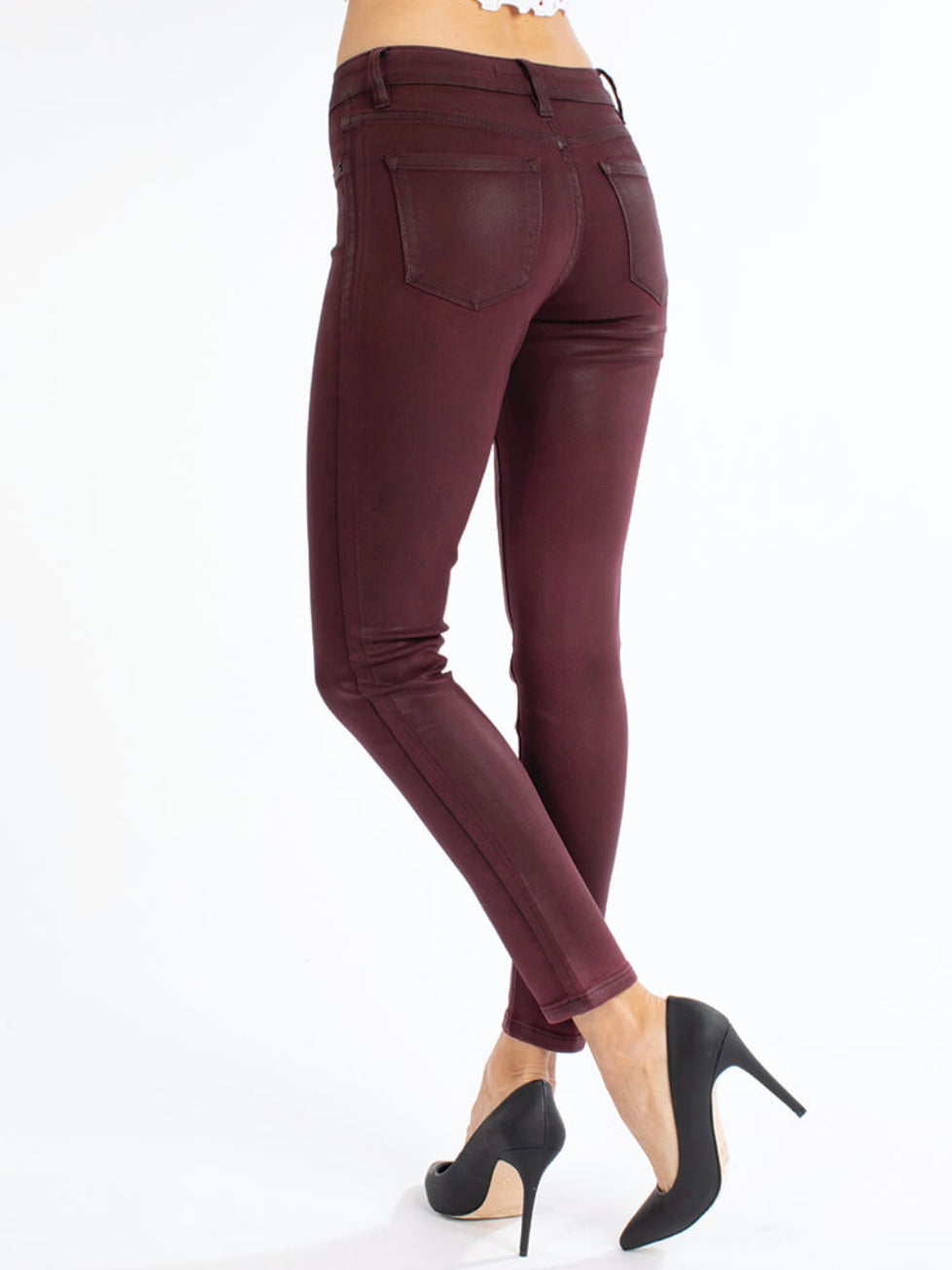 Kancan Coated Burgundy Jeans Kancan Coated Burgundy Jeans