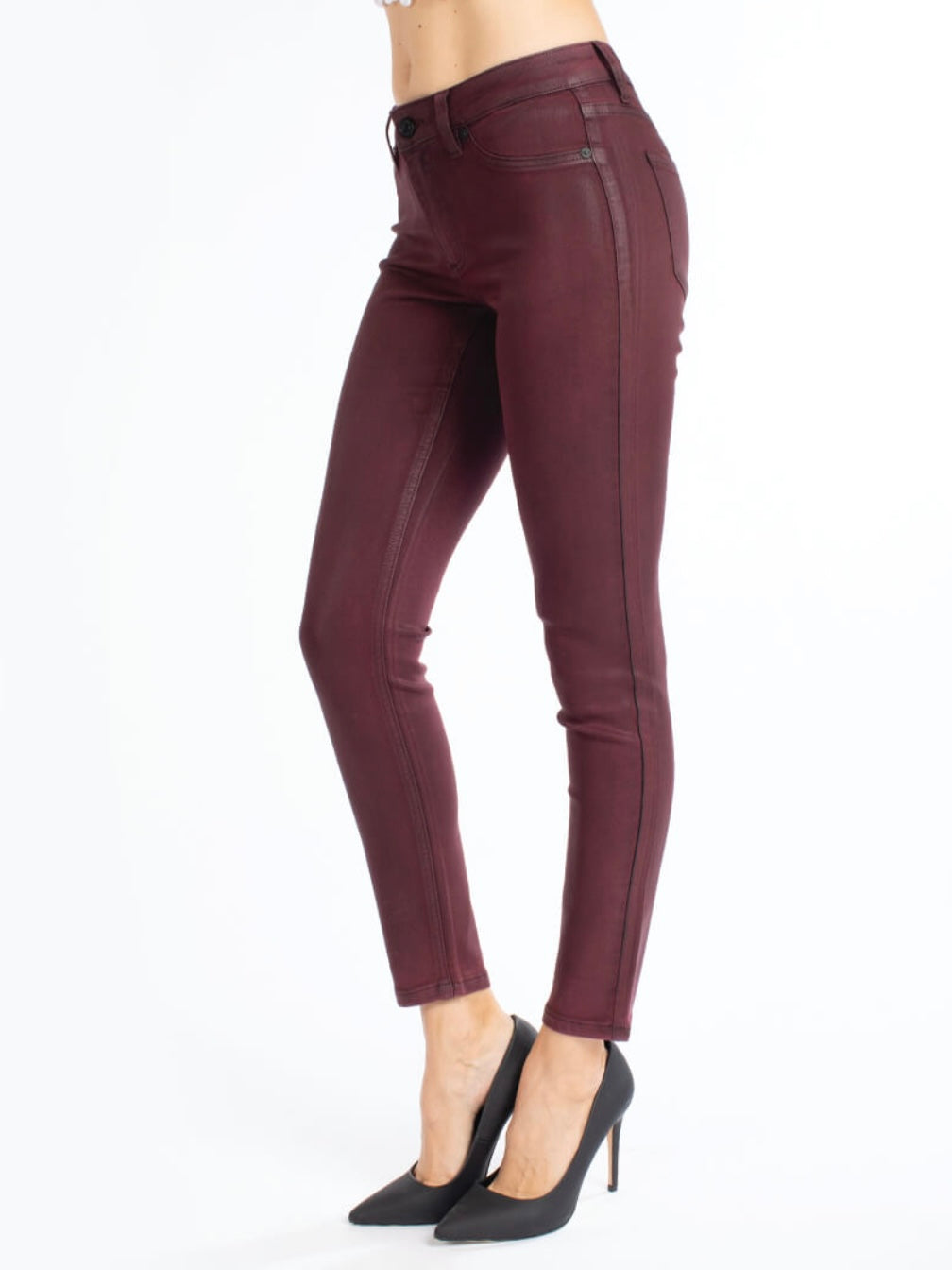 Kancan Coated Burgundy Jeans Kancan Coated Burgundy Jeans
